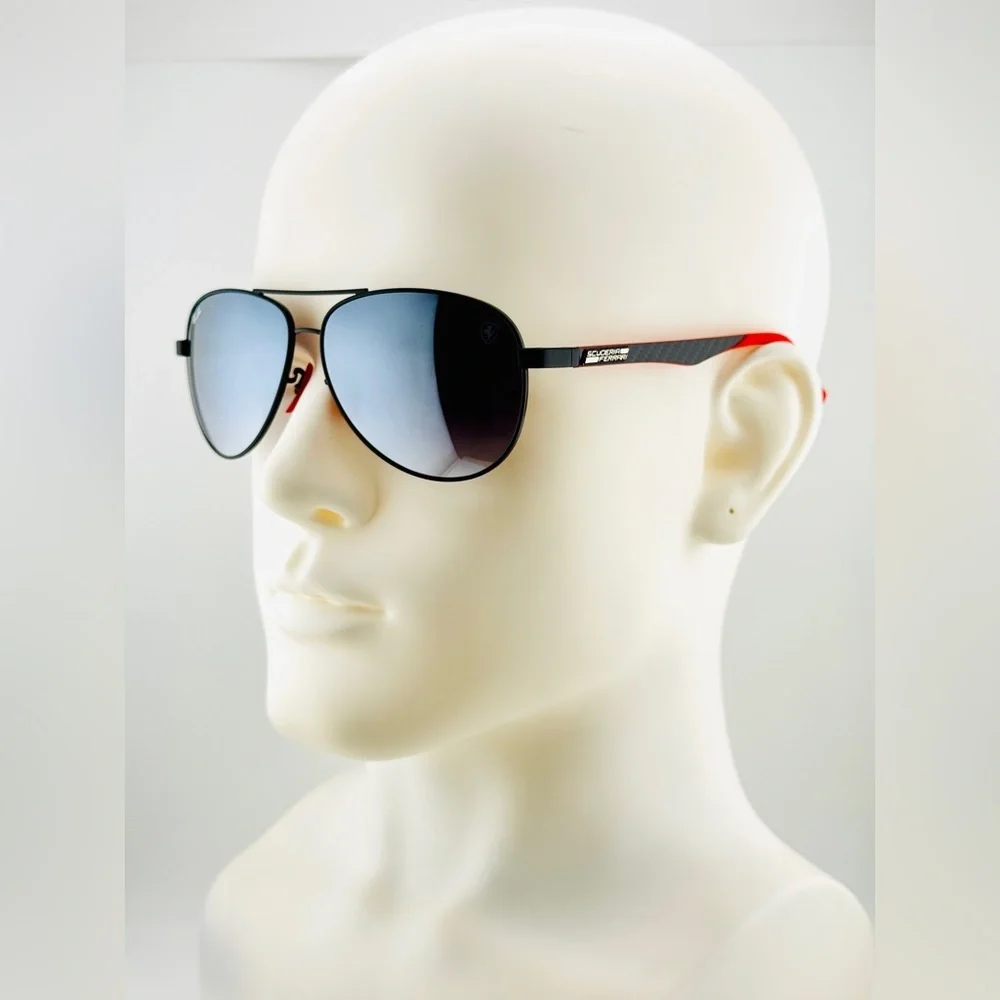 Ray-Ban Scuderia Ferrari Sunglasses RB8313-M Black Frame Gradient Mirror Lenses